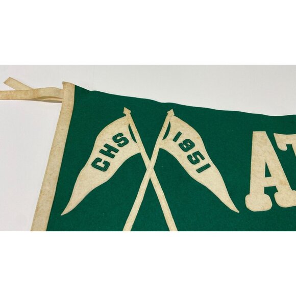 VTG 1951 Catholic High School Baton Rouge, Louisiana - "ATTENDANCE" Felt Pennant - Picture 3 of 8